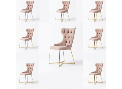 Design 8x chair group set upholstered dining chair suite armchair
