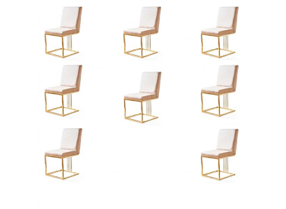 Design 8x Chair Group Set Upholstered Gastro New Dining Room Chair Set Armchair