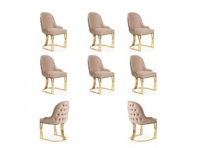 Set of 6 chairs design metal fabric upholstery chairs dining room textile