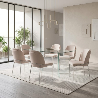 Chair 6x dining room chairs armchair lounge design furniture stainless steel