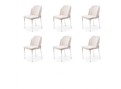Chair 6x dining room chairs armchair lounge design furniture stainless steel