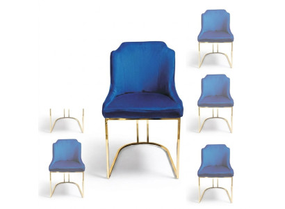 Design chair set group upholstery fabric 8 chairs furniture luxury suite