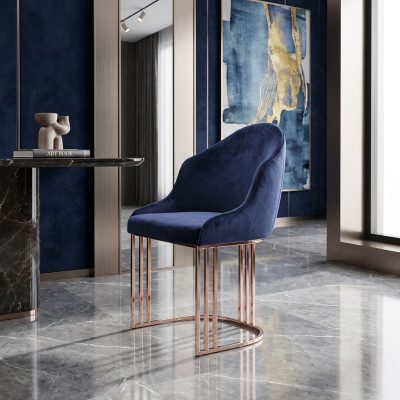 Set of 8 upholstered design chairs for a suite, armchair, lounge, and kitchen.