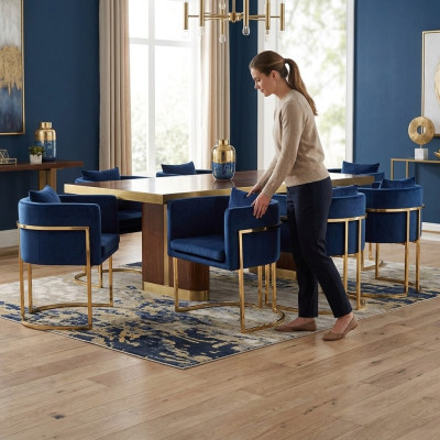Textile Group Upholstered Chairs Dining Room Fabric Design Set of 6 Chairs