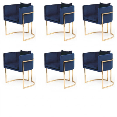 Textile Group Upholstered Chairs Dining Room Fabric Design Set of 6 Chairs