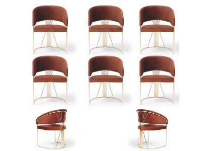 Design upholstery seating 6 chairs set armchair lounge set luxury