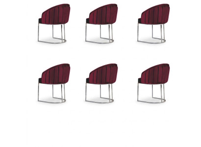 Set of 6 Upholstered Chairs Hotel Textile New Chair Set Group Chairs