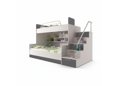 Gray bunk bed double-decker bed children's room beds loft bed high-gloss furniture