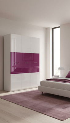 Wardrobe Closet Children Children's Room Unisex Children's Room Furniture Purple White