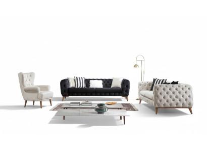 Sofa 3-seater black luxury furniture Chesterfield sofa bed 3-seater