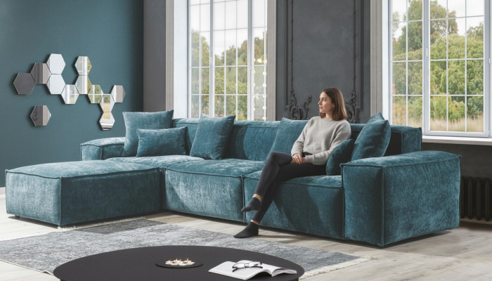 Blue sectional sofa living room elegant living corner design furniture sectional sofa set