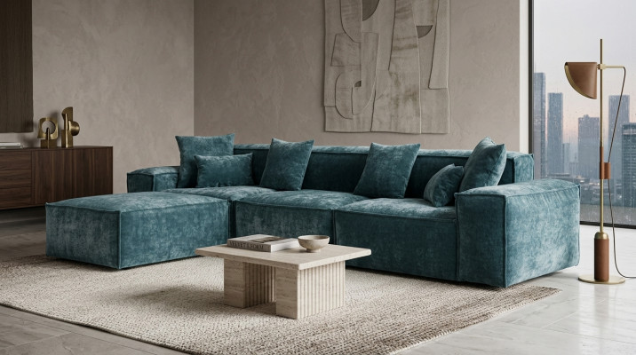 Blue sectional sofa living room elegant living corner design furniture sectional sofa set