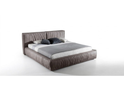 Bed brown bedroom wood furniture textile classical art deco style