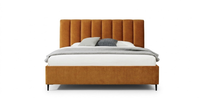 Orange bed bedroom upholstery furniture textile modern style beds