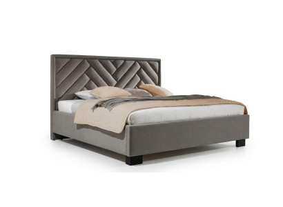 Upholstered bed furniture bedroom beds taupe brown 200x200cm velvet