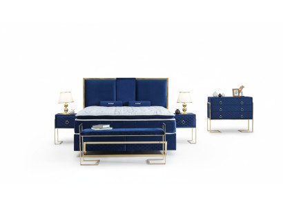Bed Blue Metal Furniture Design Elegant Bedroom Furniture Luxury Modern New