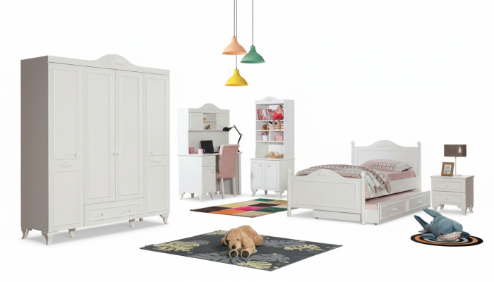 Wardrobe Cabinet Classic Cabinets Furniture Wood for Bedroom White New