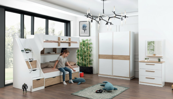 Design wardrobe with sliding doors, wardrobe, bedroom closets, wood, white, brown