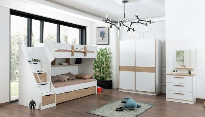 Design wardrobe with sliding doors, wardrobe, bedroom closets, wood, white, brown