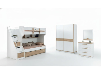 Design wardrobe with sliding doors, wardrobe, bedroom closets, wood, white, brown