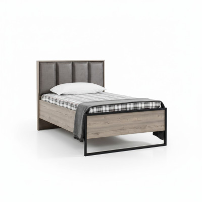 Loft Design Beds Bedroom Bed Wood with Upholstered Headboard Bed Frame New