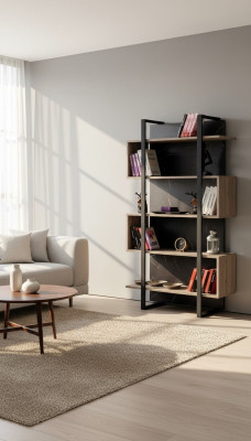 Bookshelf Modern Wood Children's Room Brown Cabinet Furniture Design Bedroom New