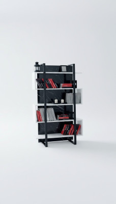 Bookshelf White Furniture Wood Metal Children's Room Shelving Design Modern Luxury New