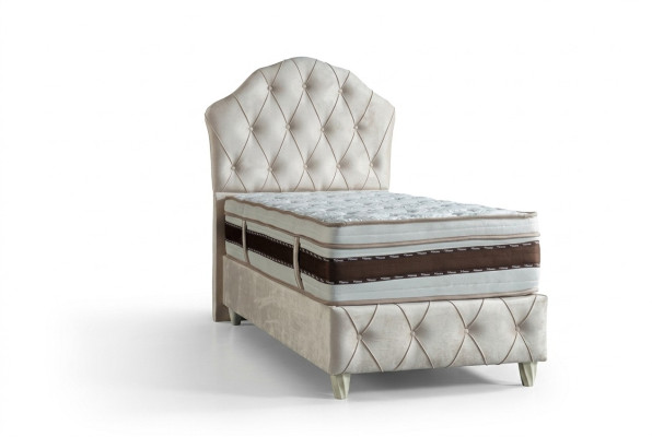 Bed white single bed bedroom box spring bed Chesterfield style beds