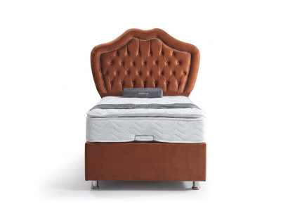 Bed Brown Single Bed Box Spring Beds Luxury Bedroom Chesterfield