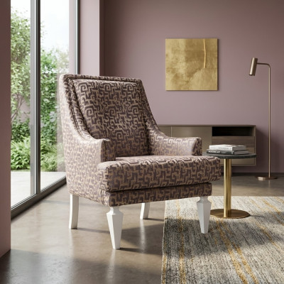 Brown living room upholstered armchair designer hotel single-seater lounge furniture