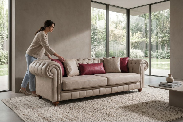 Modern upholstered sofas design sofa three-seater seat new designer sofa 3-seater