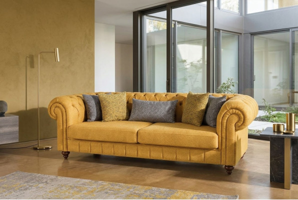 Sofa Couch Upholstered Sofas Design Furniture 3-seater Three-seater Chesterfield