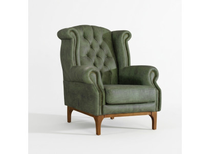 Green Chesterfield luxury armchair upholstered designer armchair