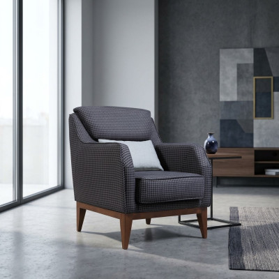 Gray Upholstered Single-Seat Armchair Designer Chair