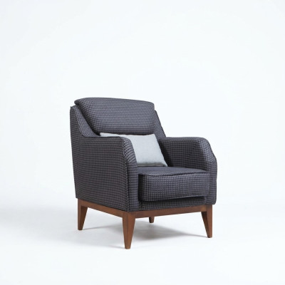 Gray Upholstered Single-Seat Armchair Designer Chair