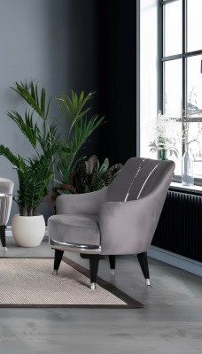 Armchair Single-Seater Sofas Living Room Textile Fabric Furniture Color Gray