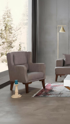 Armchair luxury upholstery furniture living room single-seater armchair textile new color brown