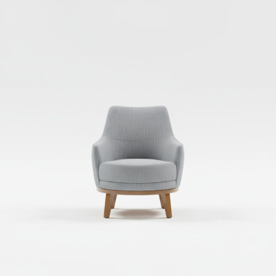 Armchair 1-seater living room recliner single-seater wood textile fabric