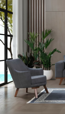Design living room armchair single-seater modern gray upholstered furniture
