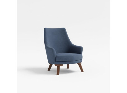 Luxury Upholstered Textile Armchair Single-Seater Sofa Upholstered Furniture Blue