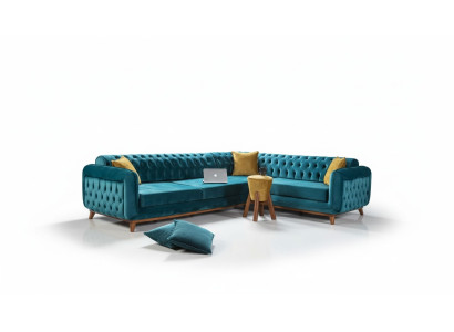 Corner sofa L-shape textile luxury sofa living landscape upholstered couch furniture