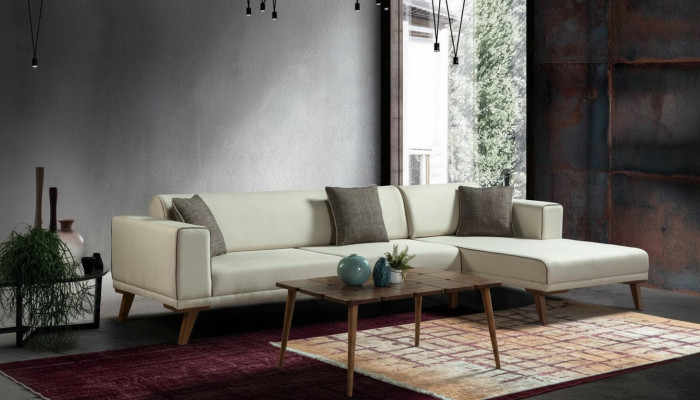 Corner sofa L-shape sofas couches corner couch upholstered furniture fabric white