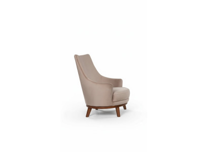 Armchair Upholstery Furniture Living Room Single-Seater Relaxing Textile Lounge Recliner Beige