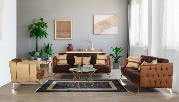 Sofa set Sofa Set 3+3+1 Seater Armchair Chesterfield Three-seater