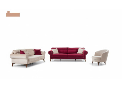 Sofa Suite Set 3+3+1 Seat Sofas Armchair Fabric 3-piece Couches
