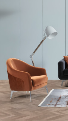 Design sofa armchair couch upholstery 1-seater textile single-seater new brown color
