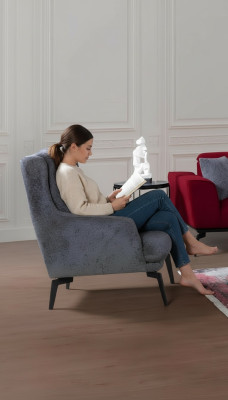 Gray modern single-seat armchair designer living room furniture lounge chair