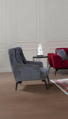 Gray modern single-seat armchair designer living room furniture lounge chair