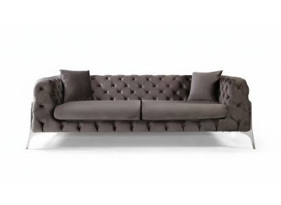 Chesterfield gray sofa 3-seater living room sofas fabric upholstery