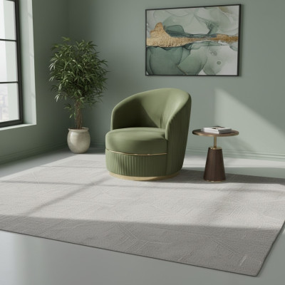 Modern round armchair single seater upholstered designer textile fabric